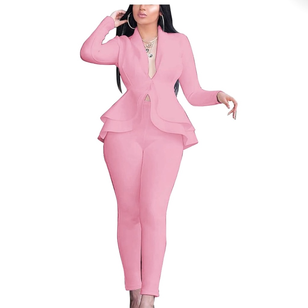Remelon Women's Suit Sets 2 Piece Sets Sexy V Neck Size Small